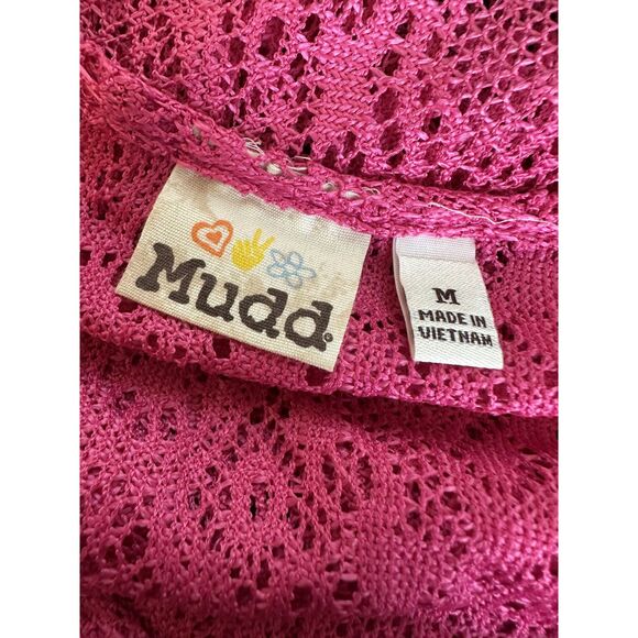 NWT Mudd Vintage Y2k Magenta Pink Lace Long Sleeve Top size M - Picture 3 of 5